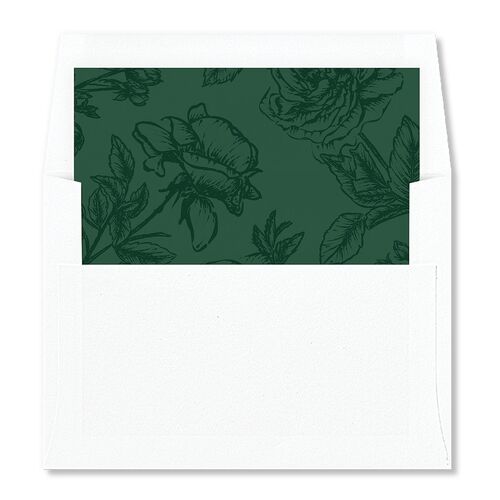 Botanical Luxury Foil Envelope Liners Dark Green Standard