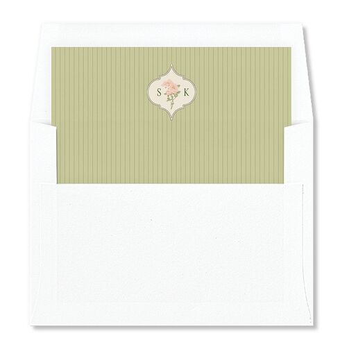 Floral Vintage Lattice Envelope Liners Champagne Standard