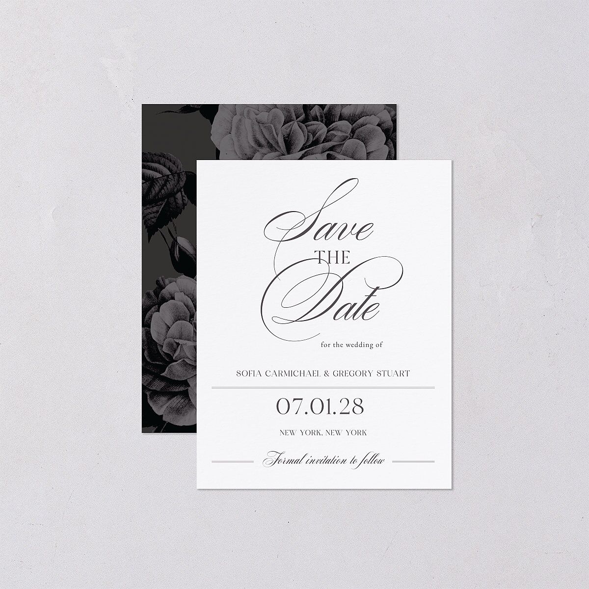 Classically Elegant Save the Date Petite Cards Pure White Signature smooth Blank No Standard