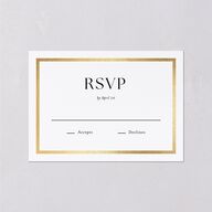 Simple Frame Wedding Response Cards Gold Pure White Signature