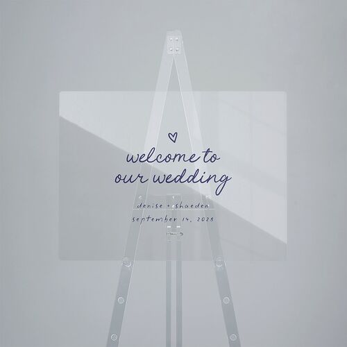 Dainty Bow Acrylic Welcome Sign Medium Navy Standard Acrylic M Welcome