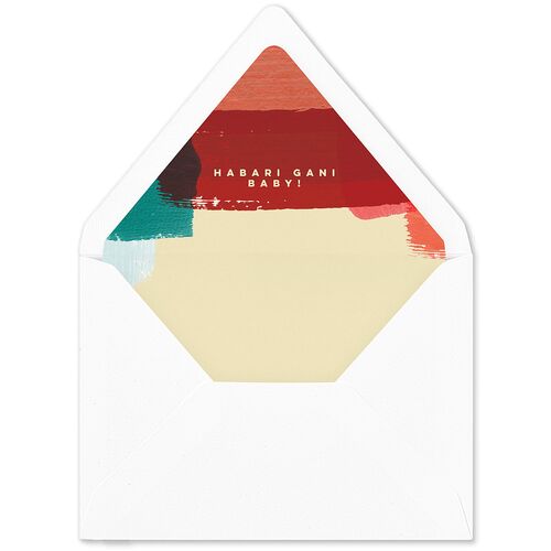 Baby's First Kwanza Painted Watercolor Euro Envelope Liners Red Clay Luxe