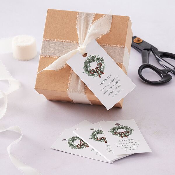 Festive Garland Favor Gift Tags Hunter Green Signature