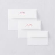 Chinese Double Happiness Rehearsal Dinner Invitation Envelopes White Scarlet Both Recipient and Return Addresses Signature Standard