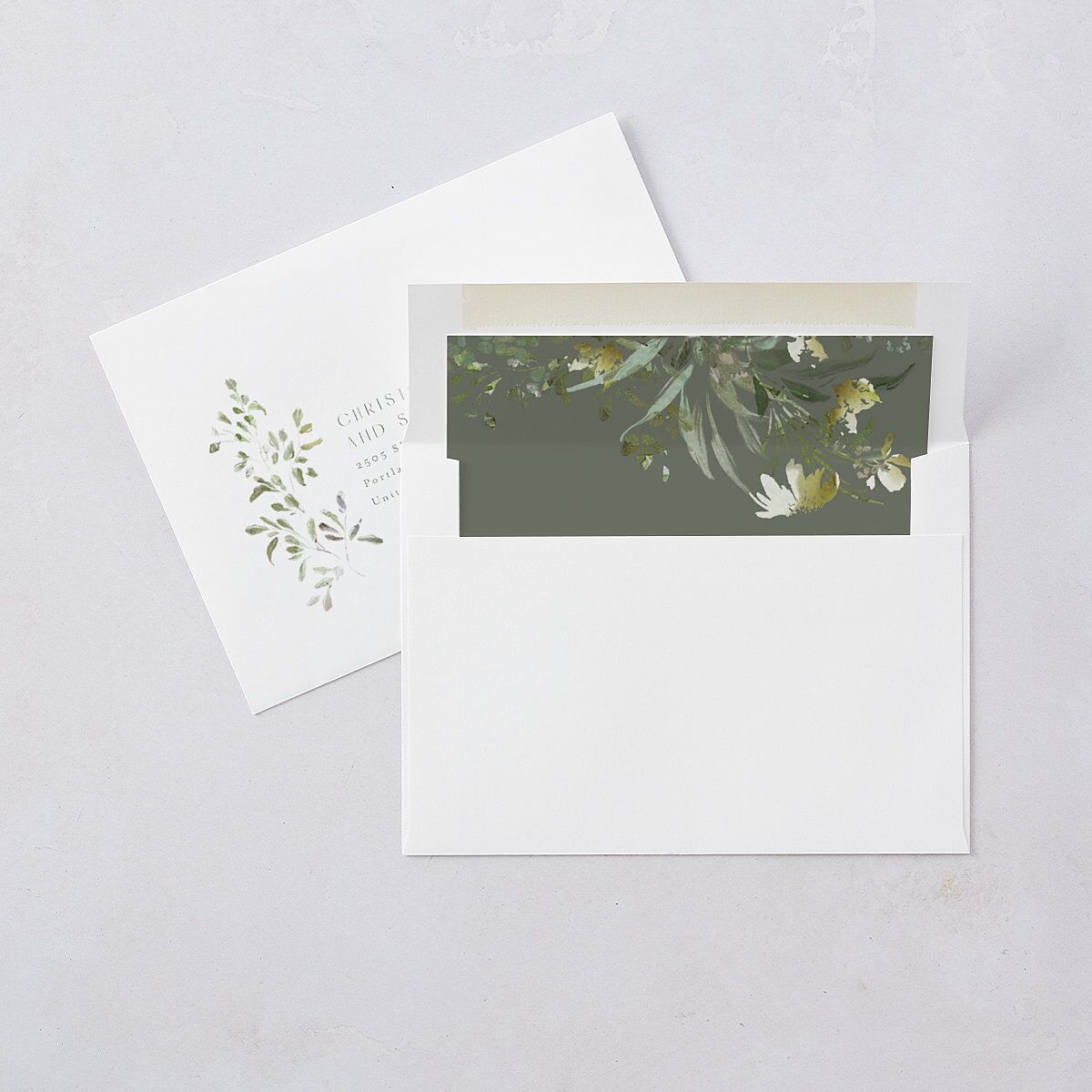 Gilded Greenery Wedding Invitations Gold Deep Olive Signature Blank No Standard