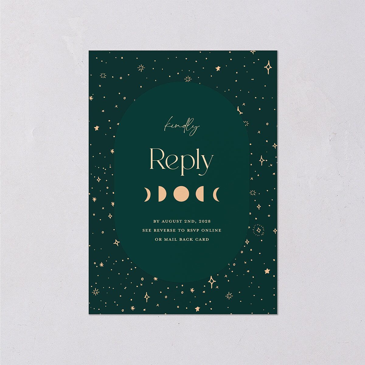 Celestial Galaxy Wedding Response Cards Dark Emerald Signature Standard