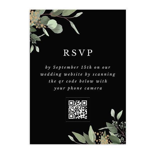 Eucalyptus Frame QR Code RSVP Cards Midnight Signature Standard