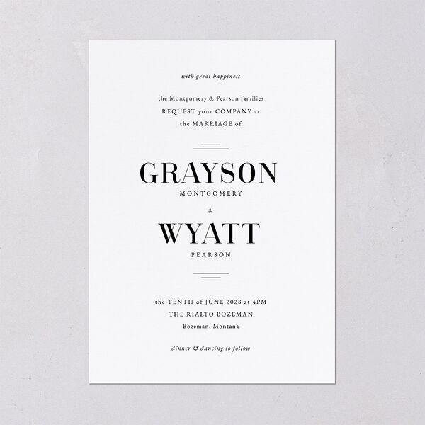 Country Club Wedding Invitations Pure White Signature Blank No