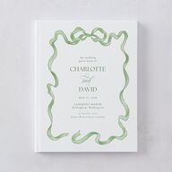 Vintage Bow Guest Books Jewel Green