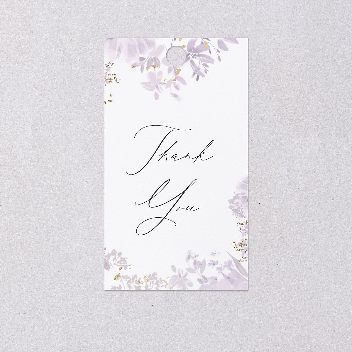 Monochrome Blooms Favor Gift Tags Gold Sheer Lilac Signature