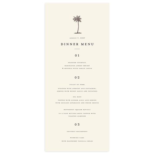 Palm Tree Icon Menus Champagne Signature