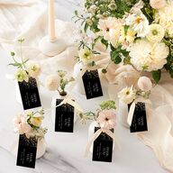 Shimmering Frame Favor Gift Tags Gold Licorice Signature