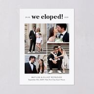 Photo Elopement Wedding Invitations Pure White Signature Blank No Standard