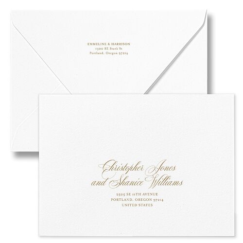 Elegant Lace Wedding Invitation Euro Envelopes Ice Blue White Both Recipient and Return Addresses Luxe Signature