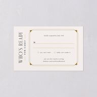 Old Hollywood Glam All-in-One Wedding Invitations Champagne Signature Light Both Recipient and Return Addresses No