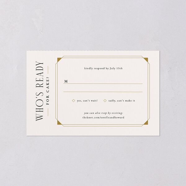 Old Hollywood Glam All-in-One Wedding Invitations Champagne Signature Light Both Recipient and Return Addresses No