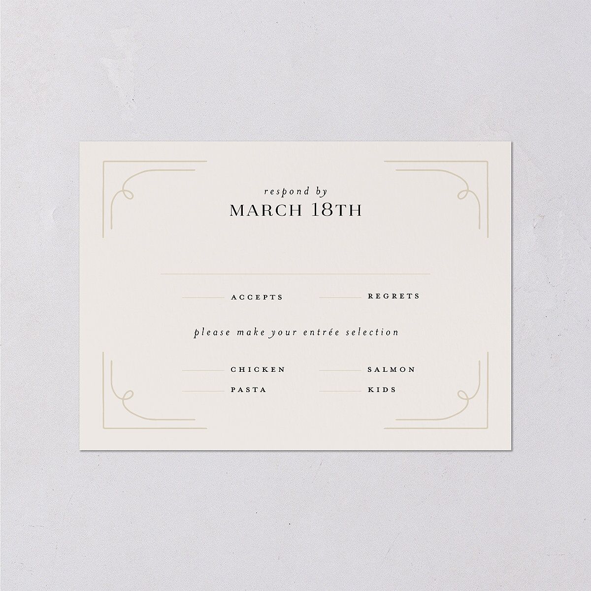 Floral Opulence Foil Wedding Response Cards Gold Champagne Signature Standard