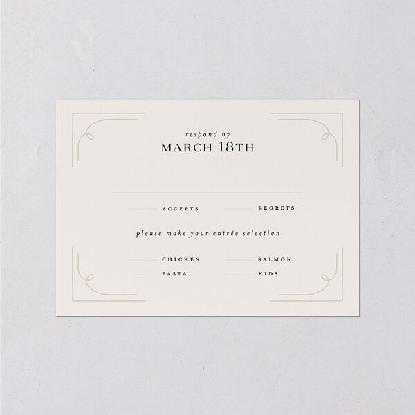 Floral Opulence Foil Wedding Response Cards Gold Champagne Signature Standard