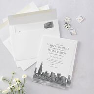 Watercolor Chicago Wedding Invitations Licorice Signature Blank No Standard