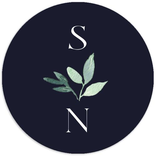Greenery Altar Wedding Stickers Navy Circle