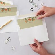 Vintage Nouveau Floral Standard Envelope Liners Pear Standard