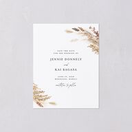 Simple Pampas Save the Date Petite Cards Pure White Signature smooth Blank No