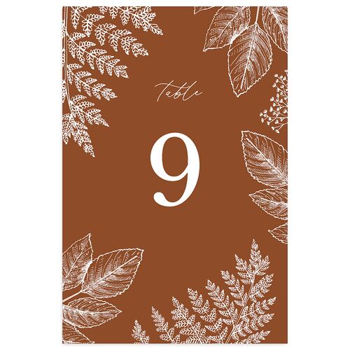 Botanical Frame Table Numbers Copper Signature