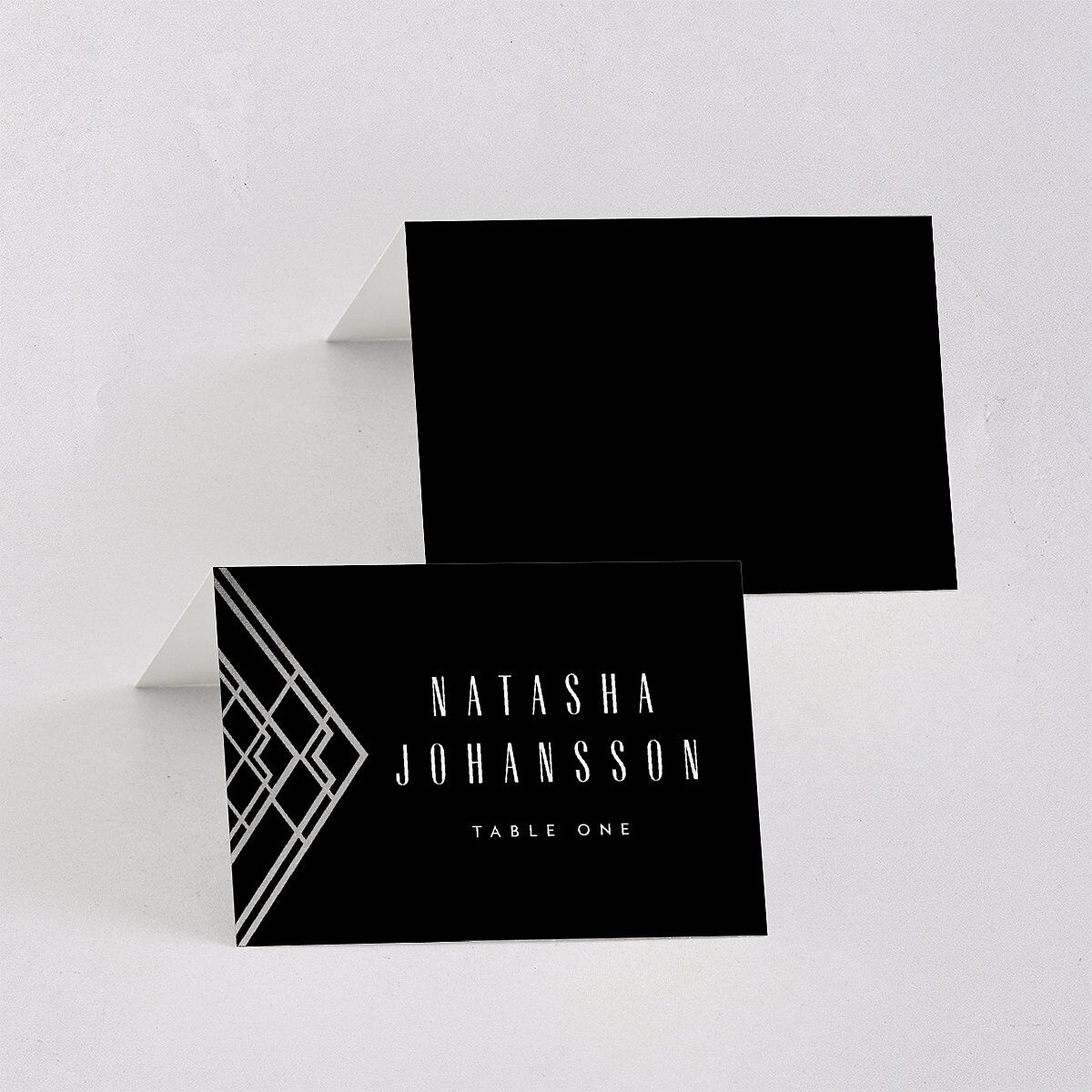 Diamond Deco Place Cards Silver Licorice Signature