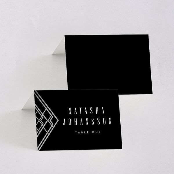 Diamond Deco Place Cards Silver Licorice Signature