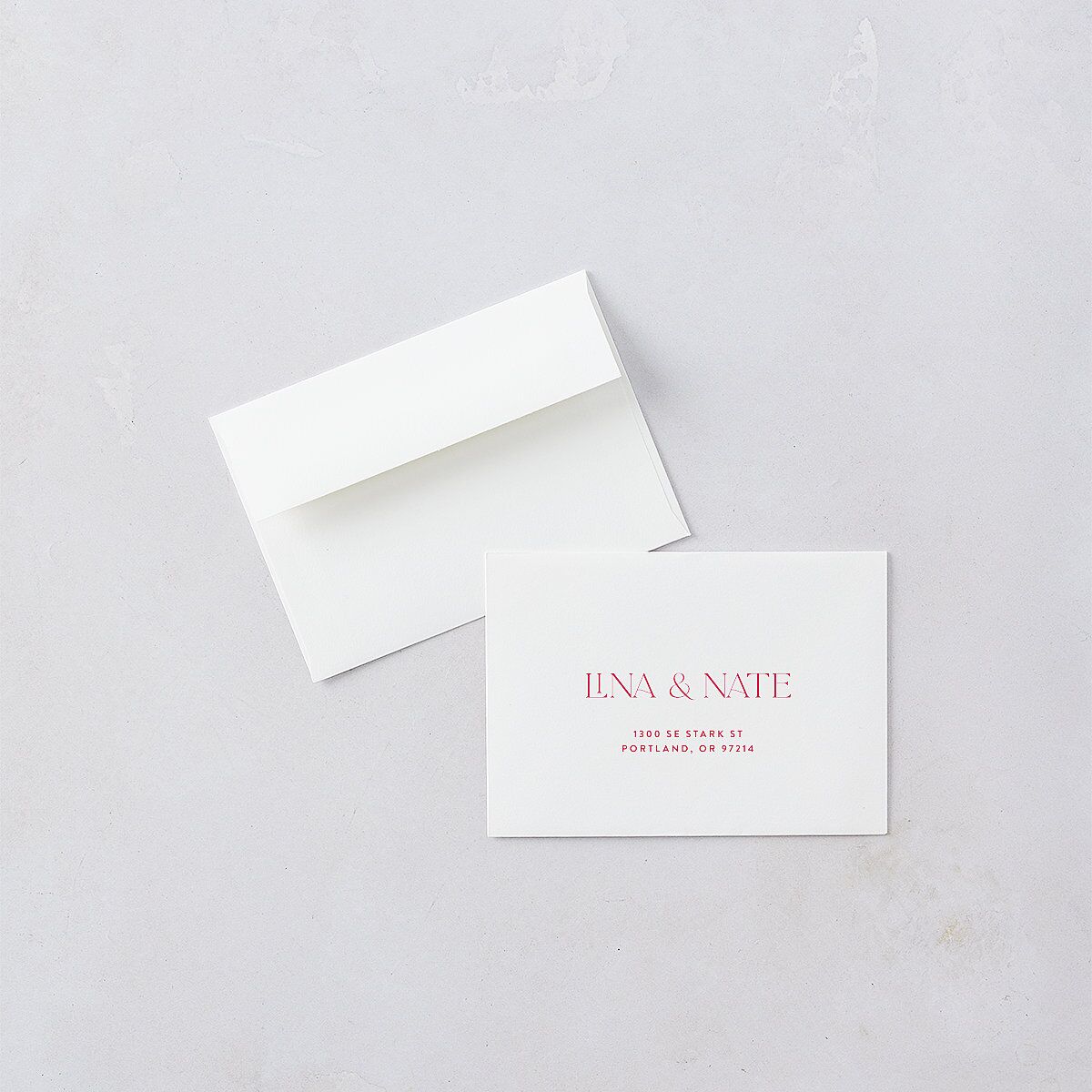 Hawaiian Tropical Orchid Oval Wedding Response Card Standard Envelopes White Crimson Return Address Signature Standard