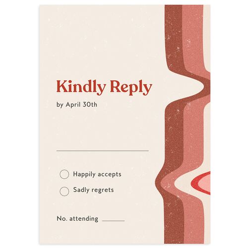 Groovy Lines Wedding Response Cards Rust Signature Standard