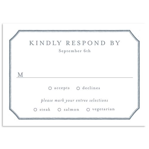 Classic Crest Wedding Response Cards Dusty Blue Signature Standard