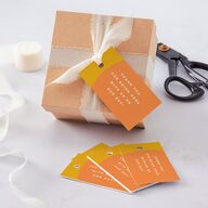 Retro Sunburst Favor Gift Tags Pumpkin Signature