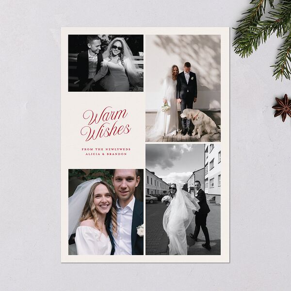 Warm Wishes Gallery Holiday Cards Champagne Signature Blank Standard