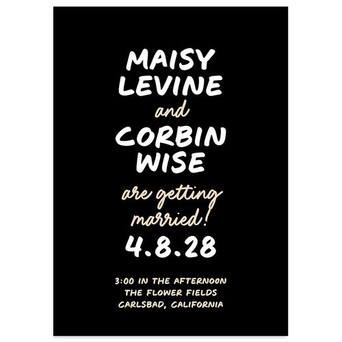 Modern Marker Wedding Invitations Midnight Signature Blank No Standard