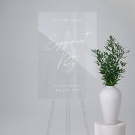 Engagement Party Script Acrylic Welcome Sign Large Pure White Standard Acrylic L Welcome