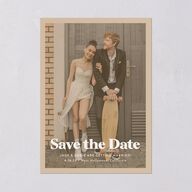 Nostalgic Save the Date Cards Tan Signature smooth Blank No Standard