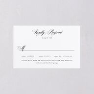 Rose Garden Crest All-in-One Wedding Invitations by Bridgerton Pure White Signature Light Both Recipient and Return Addresses No