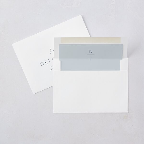 Simple Gallery Save the Date Cards French Blue Signature smooth Blank No Standard