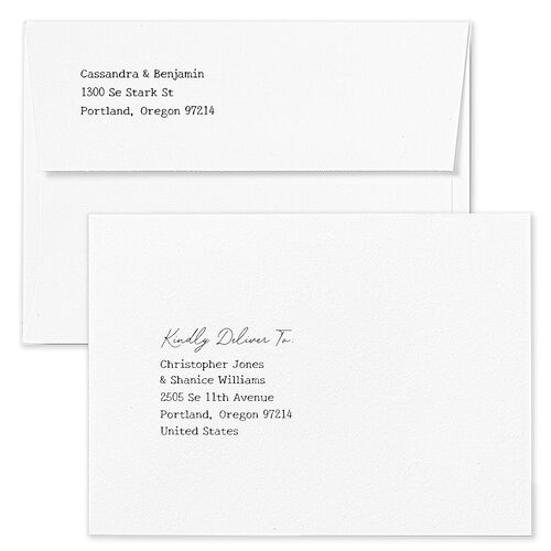 Handwritten Love Note Wedding Invitation Envelopes Pure White Rose Recipient Address Standard Signature
