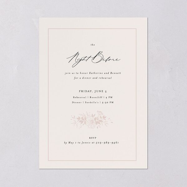 Baroque Garden Rehearsal Dinner Invitations Champagne Signature Blank Standard