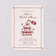 Hand Drawn Cake Bridal Shower Invitations Red Clay Signature Blank Ticket