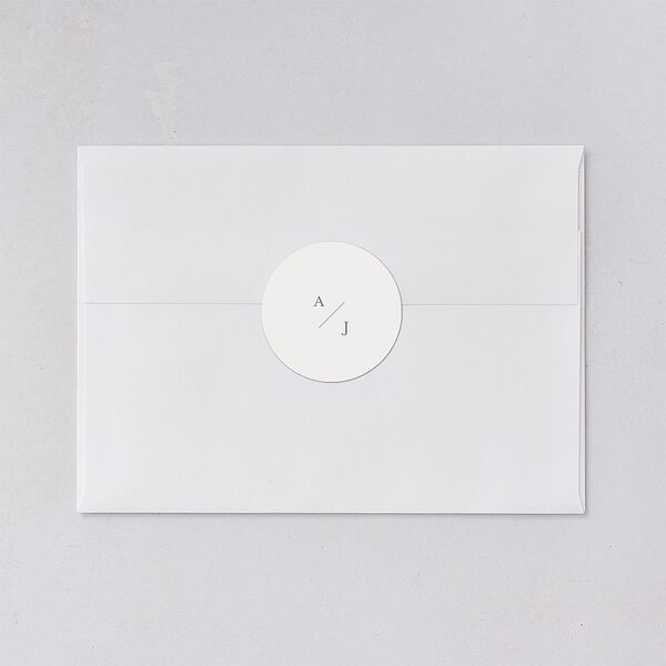 Minimal Wildflower Wedding Stickers Off-White Circle