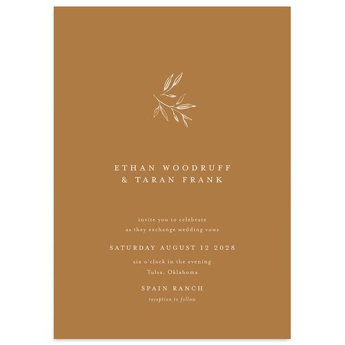 Minimal Leaves Wedding Invitations Saddle Signature Blank No Standard