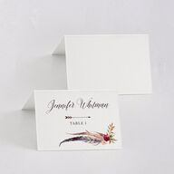Bohemian Floral Place Cards Merlot Signature