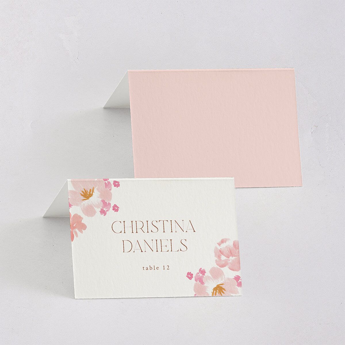 Blooming Frame Place Cards Gold Pink Cotton Signature