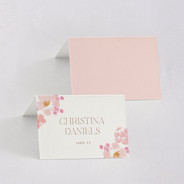 Blooming Frame Place Cards Gold Pink Cotton Signature