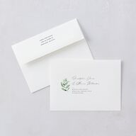 Gorgeous Greenery Wedding Invitations Pure White Signature Blank No Standard