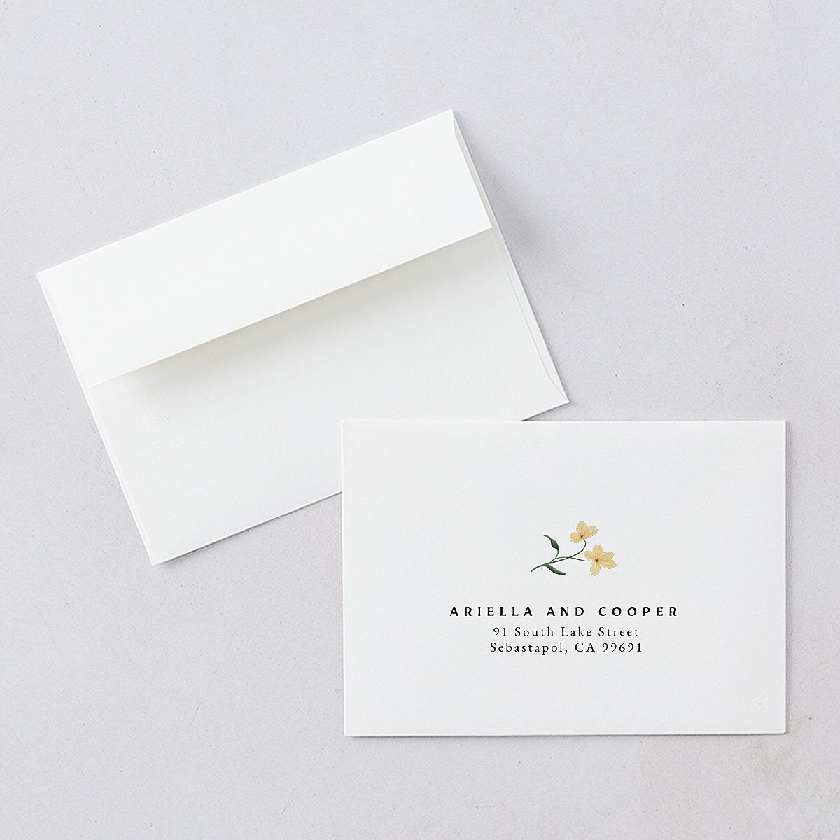 Vintage Garden Wedding Response Card Standard Envelopes White Standard Rose Gold Return Address Signature