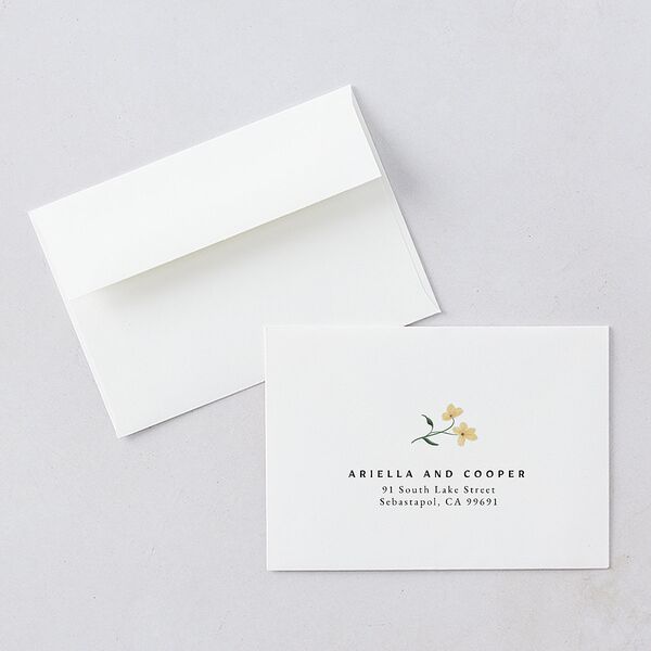Vintage Garden Wedding Response Card Standard Envelopes White Standard Rose Gold Return Address Signature